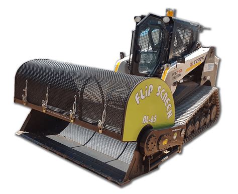 rock screening bucket for skid steer|flip screen skid steer attachment.